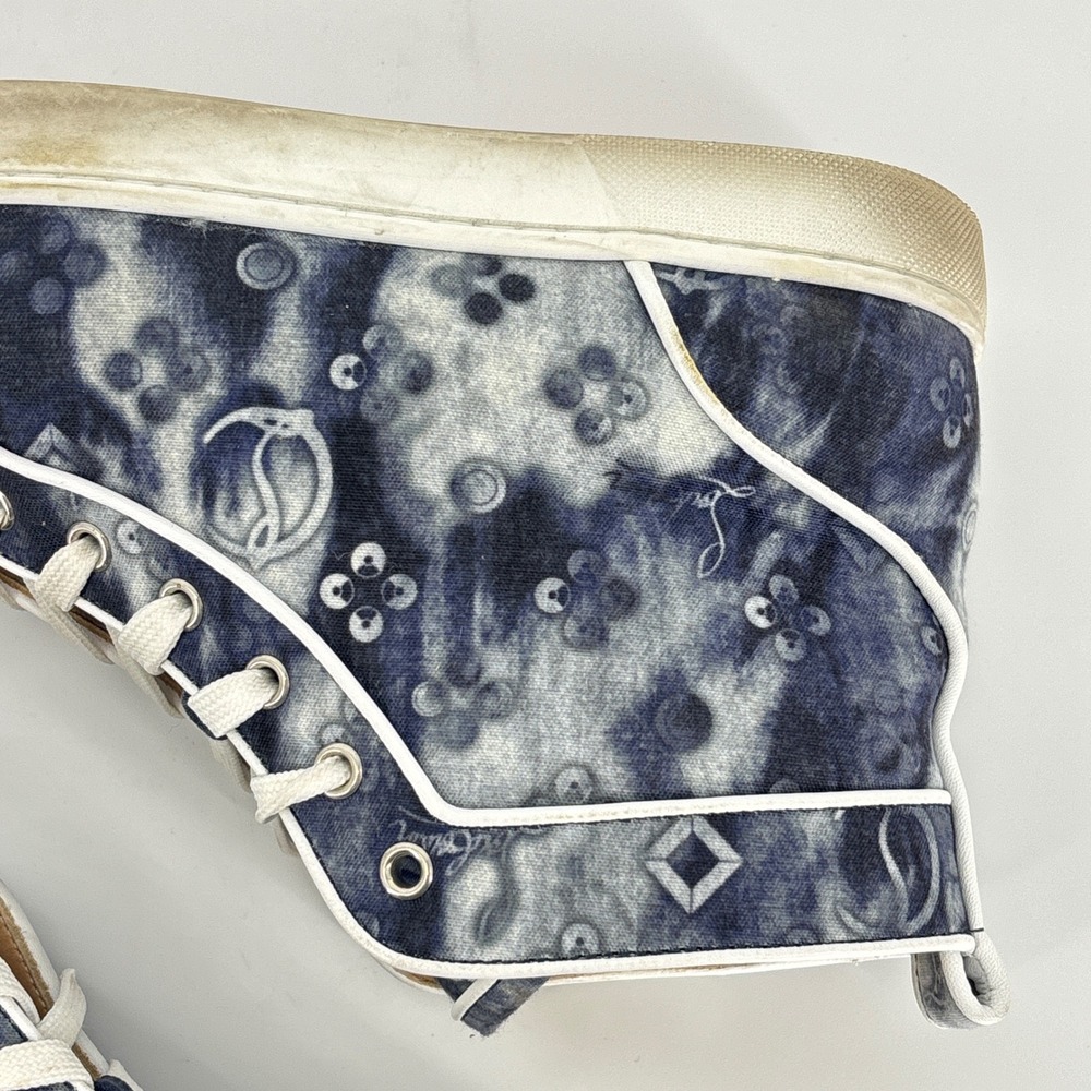 Christian Louboutin Louis Orlato High Top Sneakers Jeans Punk Tie Dye Size 40.5 - Picture 10 of 16